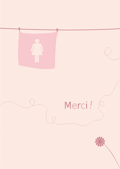 Carte remerciement rose